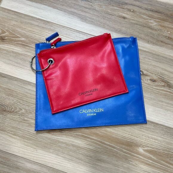 Calvin Klein Red and Blue Pouch Set - Picture 1 of 4